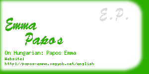 emma papos business card